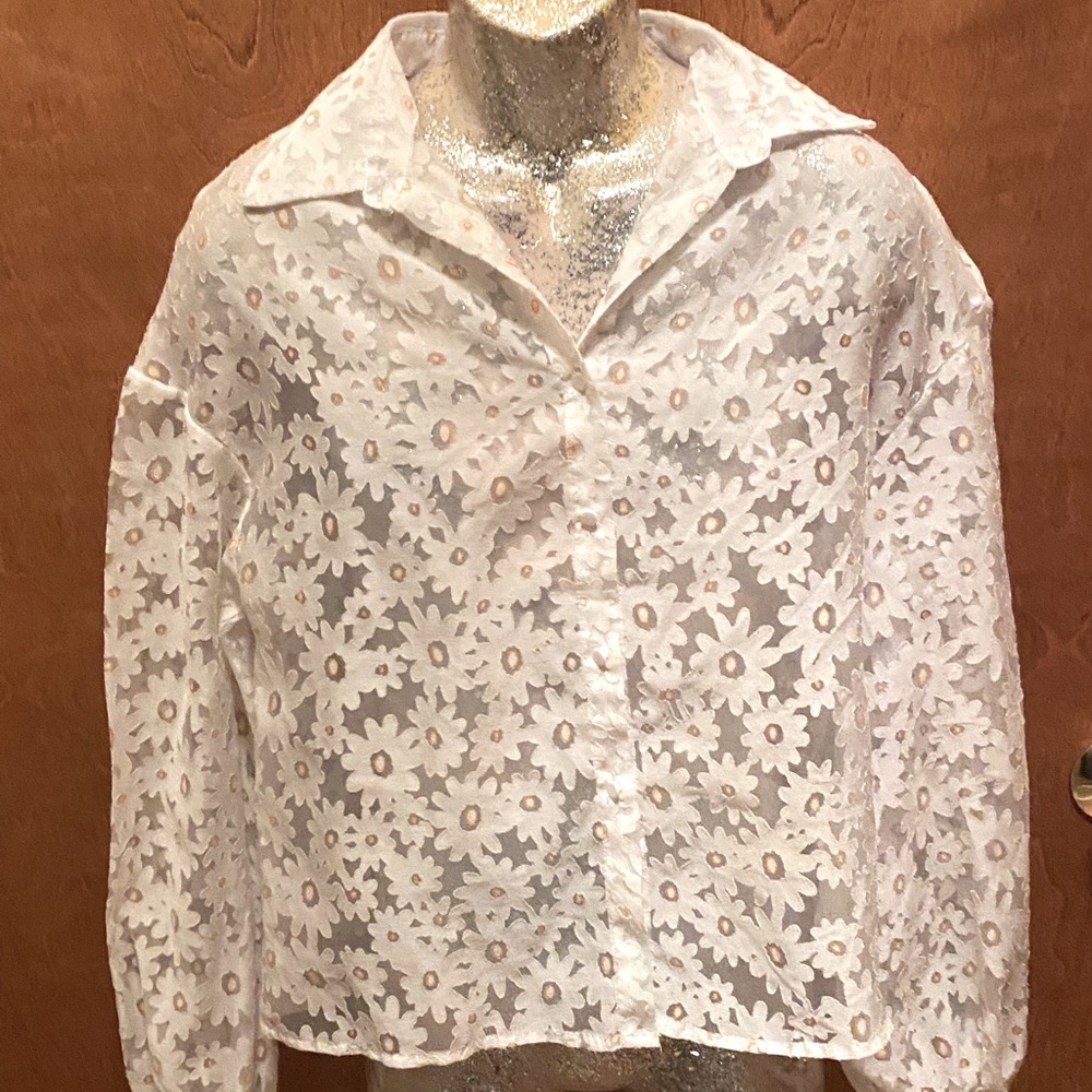 Daisy Chain button up blouse. Cute w jeans or white pants for spring and summer!